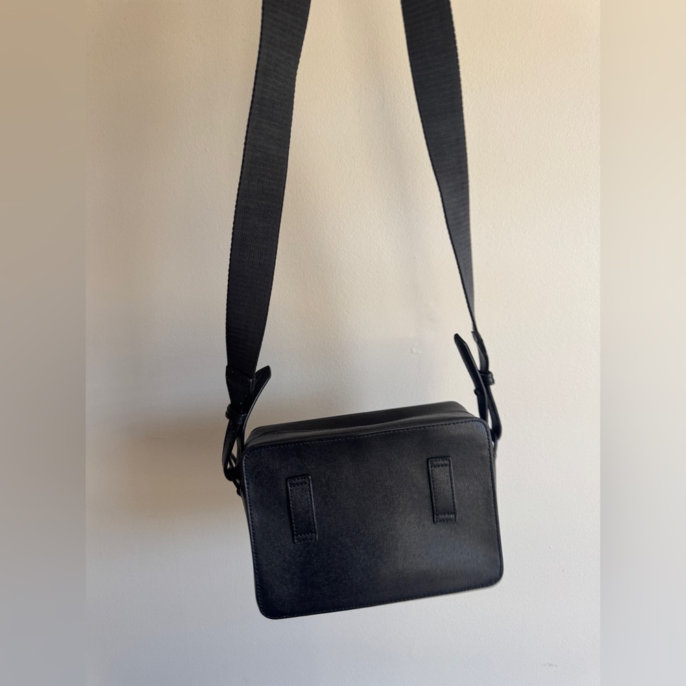 Off white square crossbody in Black